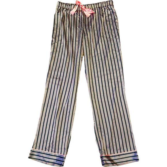 NWOT Victoria’s Secret Charcoal Blue and Pink Stripe Pajama Pants Size Small - Picture 2 of 4